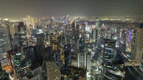 Timelapse view of dubai skyscraper skyline Stock Footage 326979238