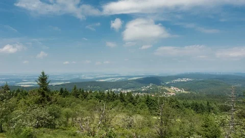 Timelapse - View from the Feldberg - highest mountain in the Taunus Video stock 114246104