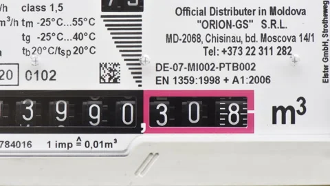 Timelapse view of the gas meter in Chisinau, Moldova Stock Footage 229754524