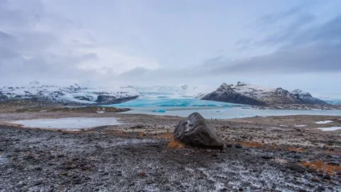 Timelapse with a view of the glacier Stock Footage 301405609