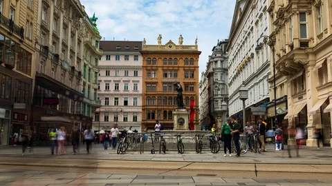 Timelapse view of the Graben, in central Vienna (Austria) Stock Footage 114216198