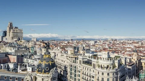 Timelapse view of Gran Via, Metropolis Building Stock Footage 86160483