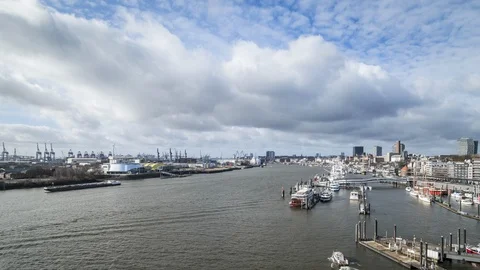 Timelapse view of Hamburg Harbour Stock Footage 102909892