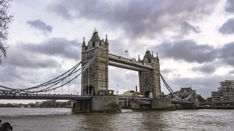 Timelapse view of the iconic Tower Bridge Stock Footage 58840957