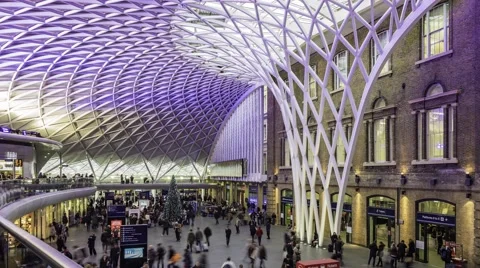 Timelapse view of King's Cross station in London Stock Footage 58515977