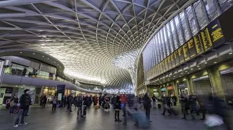 Timelapse view of King's Cross station in London Stock Footage 58711729