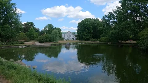 Timelapse. View of the Krasinski Palace from the side of the pa.. Stock Footage 256606730