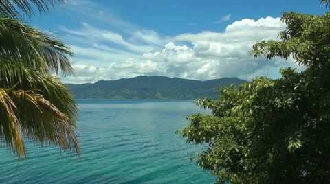 Timelapse view of Lake Toba in Sumatra, Indonesia, Southeast Asia. HD Stock Footage 10907465