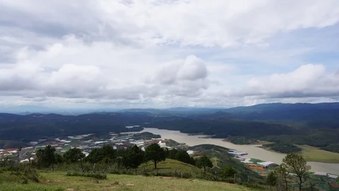Timelapse view of the Langbian mountain in Da Lat city (Dalat), Vietnam. Stock Footage 83710999