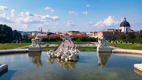 Timelapse view of lower Belvedere Palace in Vienna (Austria) Stock Footage 117352457