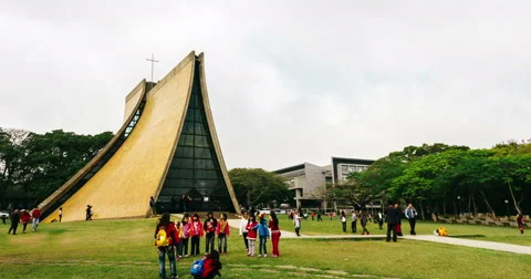 Timelapse View Of Luce Memorial Chapel In The Daytime. 4K Stock Footage 52954384