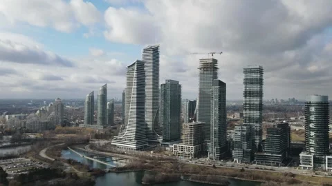 Timelapse view of Modern skyscrapers in Canada Stock Footage 147467390