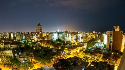 Timelapse view of Montevideo at night Stock Footage 74195540