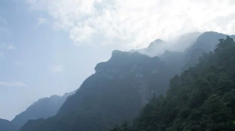 Timelapse view in Mount Emei HD Stock Footage 40737888