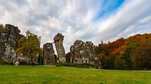 Timelapse view of mountais clouds sky. Autumn in Germany. Stock Footage 125832756