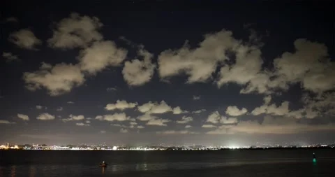 Timelapse view from old san juan at night, Puerto Rico Stock Footage 138040227