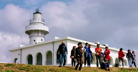 Timelapse View Of Oluanpi Lighthouse In The Daytime. 4K Stock Footage 52952580