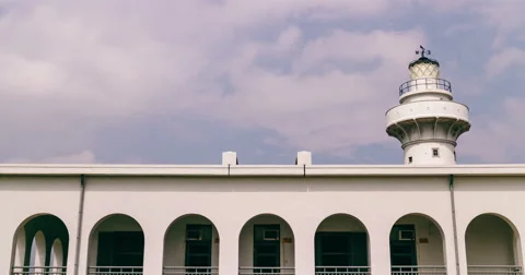 Timelapse View Of Oluanpi Lighthouse In The Daytime. 4K Stock Footage 52954924