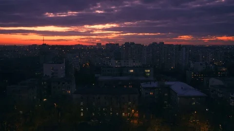 Timelapse view over city by night Stock Footage 83515606