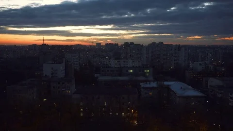 Timelapse view over city by night Video stock 83515647