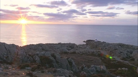 Timelapse View over the cliffs at the ocean Stock Footage 86810263