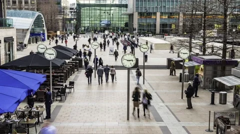 Timelapse view of people rushing with several clocks Stock Footage 59038051