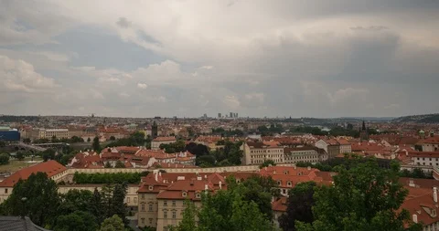 Timelapse of view from Prague Castle Stock Footage 99019662