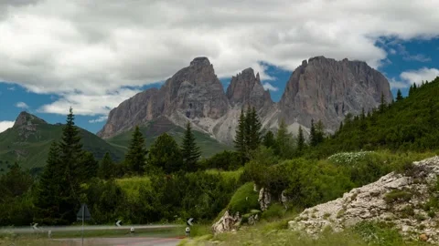 Timelapse view of Punta delle cinque dita in the Dolomites, Italian Alps Stock Footage 138484250