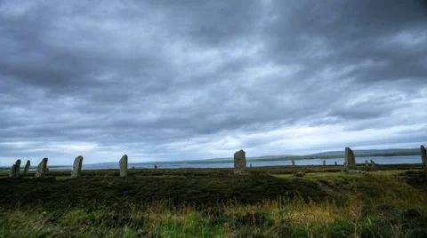 Timelapse view of the Ring of Brodgar, Orkney, Scotland Stock Footage 34002490
