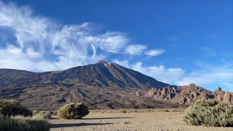 Timelapse view of Rocky Terrain of Teide Volcano Stock Footage 308220775