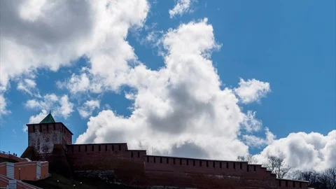 Timelapse view of rolling clouds on blue sky. Stock Footage 107358184
