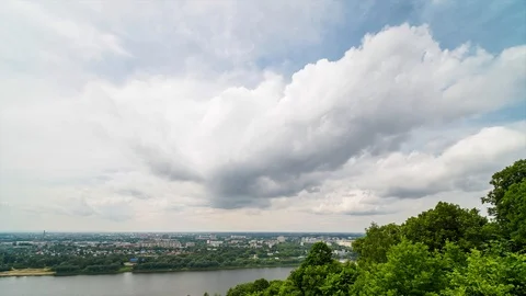 Timelapse view of rolling clouds on blue sky. Stock Footage 109066158