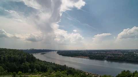 Timelapse view of rolling clouds on blue sky. Stock Footage 110202348