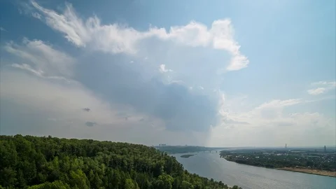 Timelapse view of rolling clouds on blue sky. Stock Footage 110204048