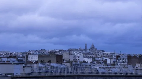 Timelapse view of the Sacré-Coeur in Paris Stock Footage