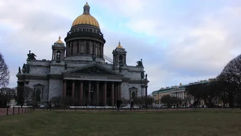 Timelapse view to the Saint Isaac's Cathedral Stock Footage 130178348