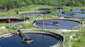 Timelapse view of sedimentation basins with scraper for sewage cleaning HD Footage