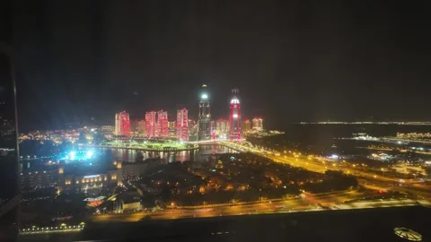 Timelapse view of sedra arjaan in qatar at night Stock Footage 339044014