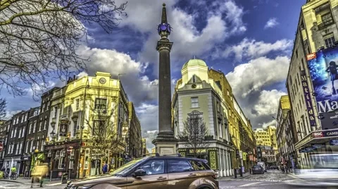 Timelapse view of the seven dials in London Stock Footage 53526463