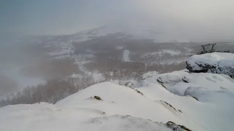 Timelapse with a view of a ski resort in the mountains of the Southern Urals 스톡 동영상 148637885