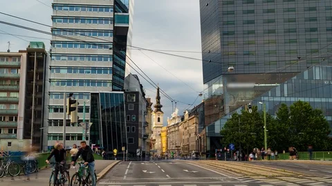 Timelapse view of a small baroque church in Vienna, Austria Stock Footage 114216255