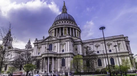 Timelapse view of St Paul cathedral in London Stock Footage 51067290