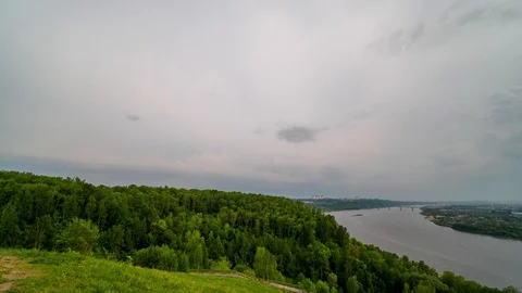 Timelapse view of stormy clouds running fast. Stock Footage 108478274