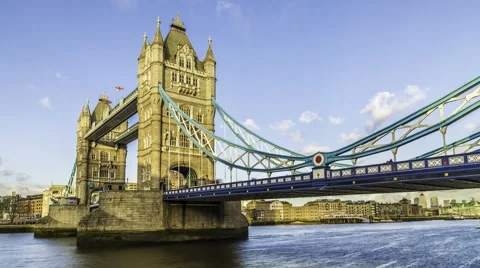 Timelapse view of Tower bridge, London at sunset Stock Footage 50922341
