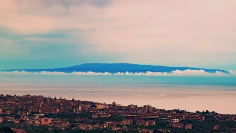 Timelapse view of  the town of Acireale in Sicily Stock Footage 108731457