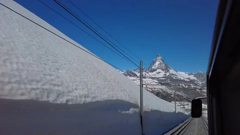 Timelapse - View from the Train - The Mighty and Beautiful Matterhorn Peak 库存影片 158183300