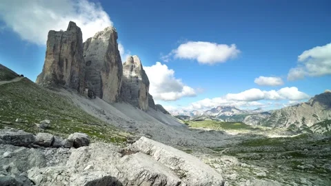 Timelapse View on a Tre Cime di Lavaredo Amazing Italian Alps Dolomites Stock-Footage 122200022