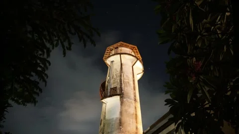 Timelapse with a view of the water tower and sky Stock Footage 246862983