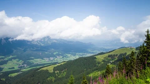 Timelapse view of Wilder Kaiser mountain massif in Austrian alps Stock Footage 252531394