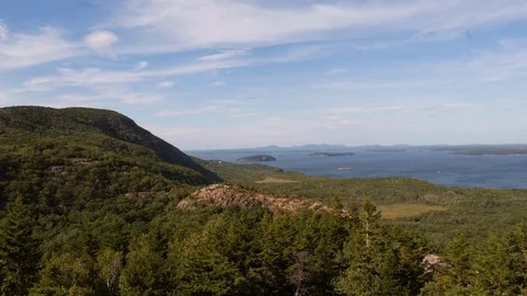 Timelapse from Viewpoint  Acadia National Park in Maine, USA. from above. Stock Footage 100057771